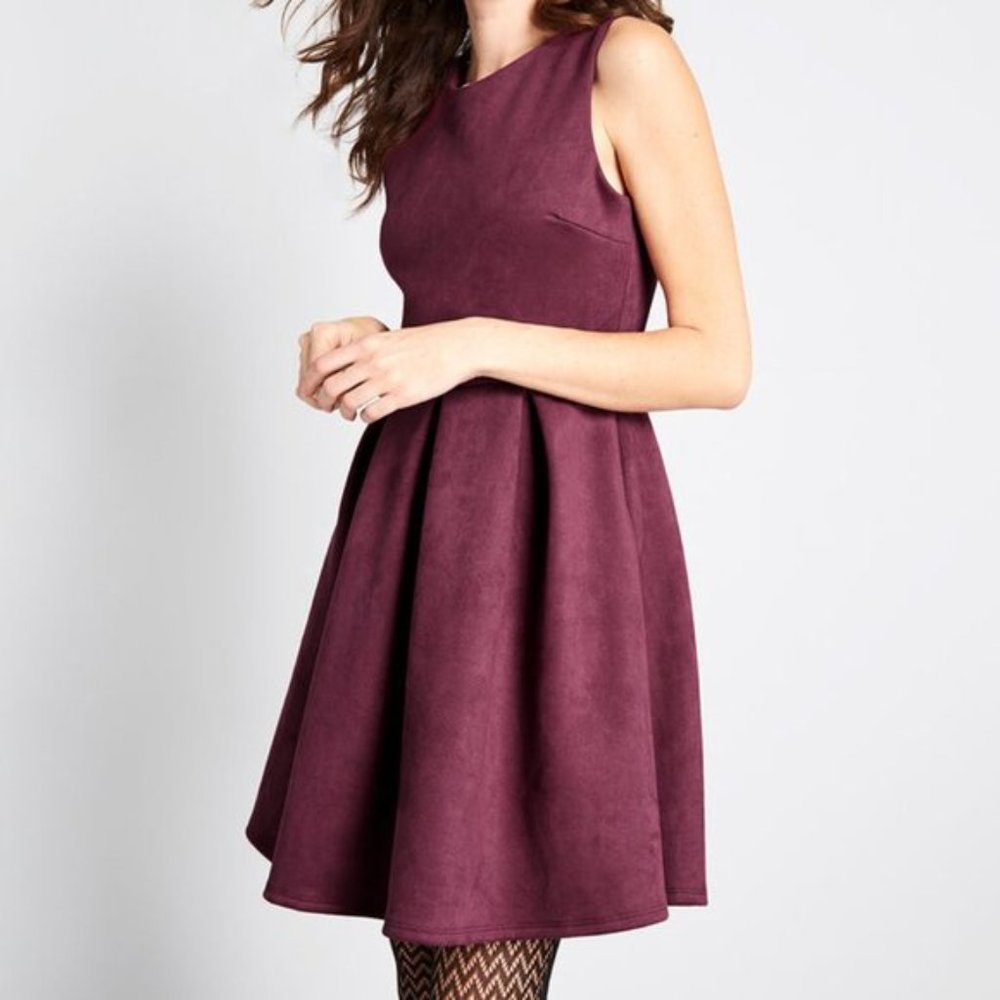 Modcloth Burgundy Purple Here's to You Mini Dress